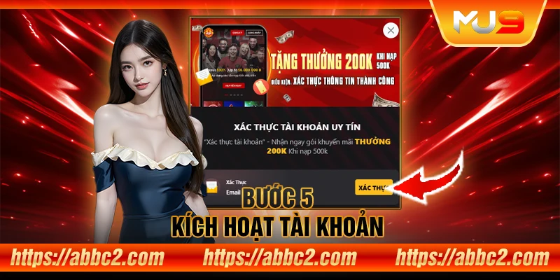 Hướng dẫn đăng ký MU9 và kích hoạt tài khoản chỉ trong vài bước Bước 5: Kích hoạt tài khoản